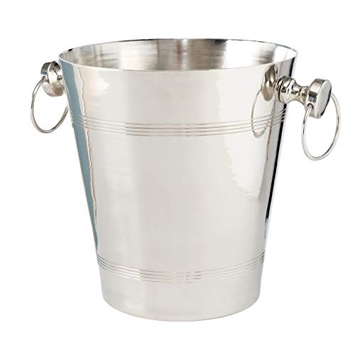 WHW Whole House Worlds Old World Luxurious Grand Hotel Champagne Bucket, Silver Aluminum Nickel, 8.75 D W x 9.5 H Inches