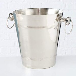 WHW Whole House Worlds Old World Luxurious Grand Hotel Champagne Bucket, Silver Aluminum Nickel, 8.75 D W x 9.5 H Inches