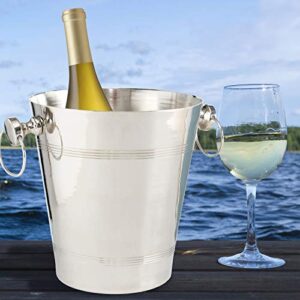 WHW Whole House Worlds Old World Luxurious Grand Hotel Champagne Bucket, Silver Aluminum Nickel, 8.75 D W x 9.5 H Inches