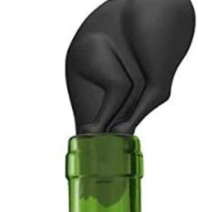 Unido Box Food Safe Silicone Black Kitty Cat Butt Wine Bottle Stopper