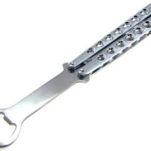 The Original BOTTLEFLY KNIFE Butterfly Knife Bottle Opener (Chrome) Color: Chrome Home & Kitchen