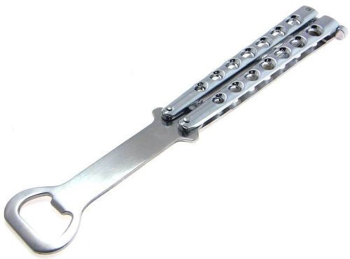 The Original BOTTLEFLY KNIFE Butterfly Knife Bottle Opener (Chrome) Color: Chrome Home & Kitchen