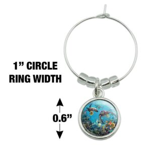 GRAPHICS & MORE Ocean Coral Reef Sea Turtles Diving Wine Glass Charm Drink Marker