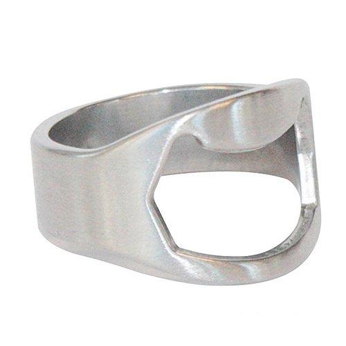 Meideli Creative Beer Opener Ring,Beer Bottle Opener,Stainless Steel Bar Beer Tool Portable Finger Ring Bottle Opener 1Pcs