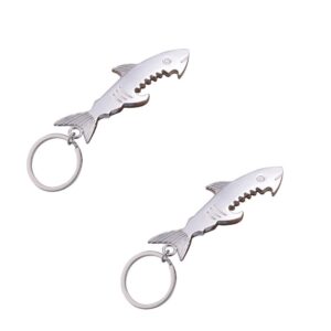 wmzjnljy 2pcs swatom shark bottle opener tool keychain accessories soda beer bottle opener keyring for birthday anniversary(j06-2)