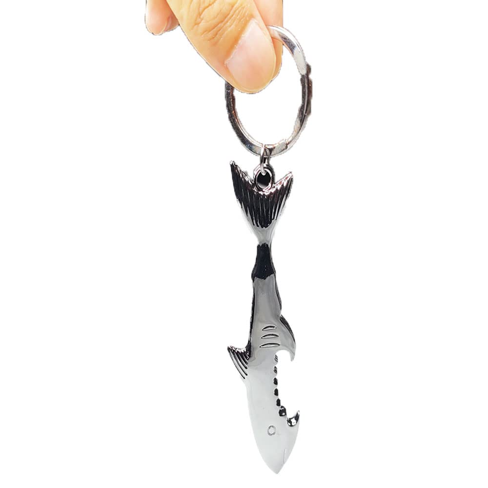 Wmzjnljy 2pcs Swatom Shark Bottle Opener Tool Keychain Accessories Soda Beer Bottle Opener Keyring for Birthday Anniversary(J06-2)