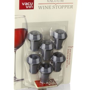 Vacu Vin Original Wine Vacuum Stoppers Set of 12 Gift Set of 6 Grey and 6 Color