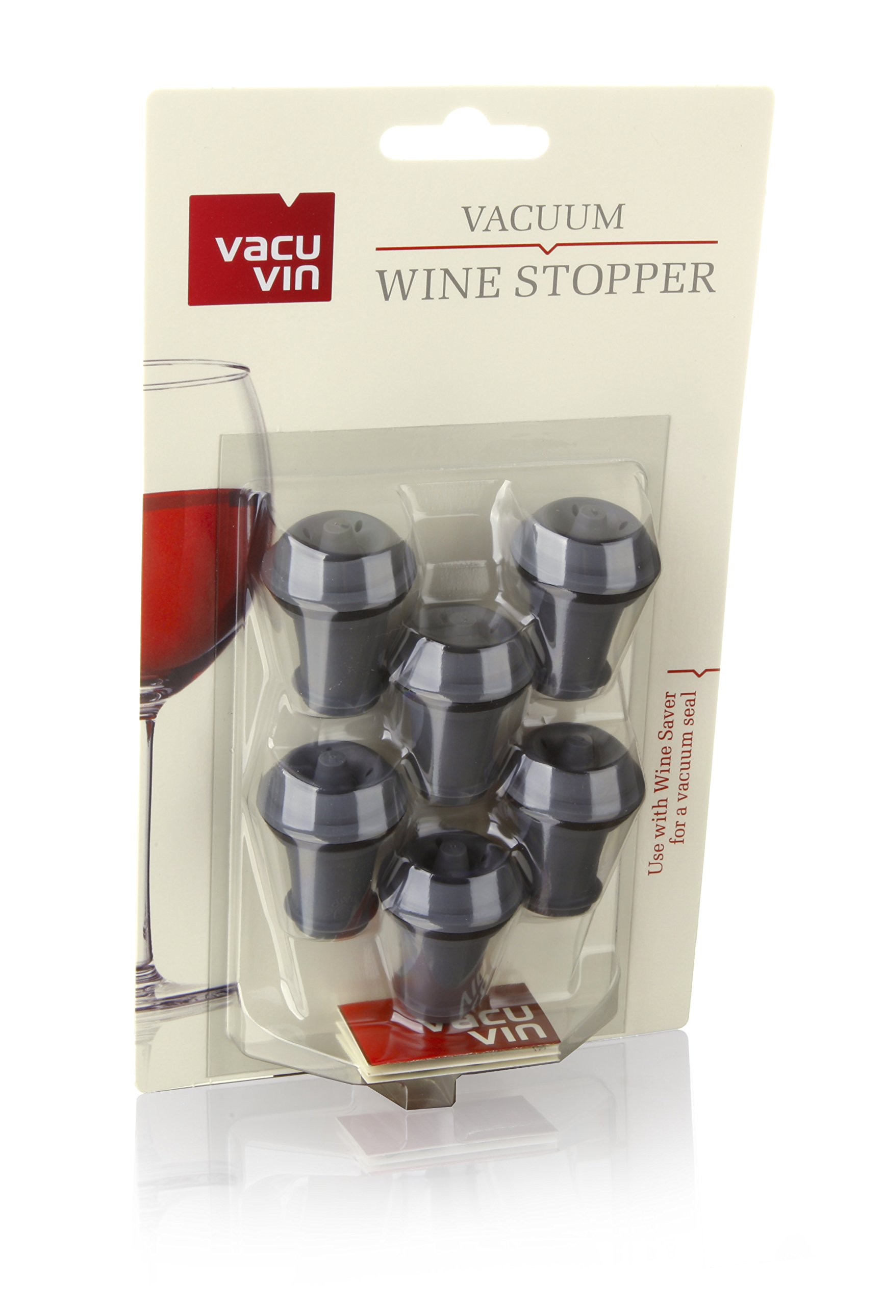 Vacu Vin Original Wine Vacuum Stoppers Set of 12 Gift Set of 6 Grey and 6 Color