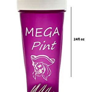 24oz - Shaker Bottles with Metal ball Mix Gym Drinks, Pre/Post Workouts, Shakes | Don’t blend in - Stand Out (MEGA Pint, Purple)