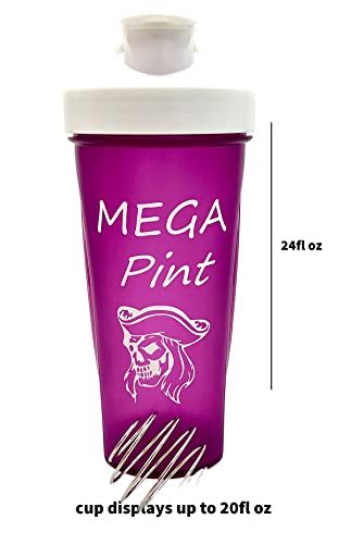 24oz - Shaker Bottles with Metal ball Mix Gym Drinks, Pre/Post Workouts, Shakes | Don’t blend in - Stand Out (MEGA Pint, Purple)