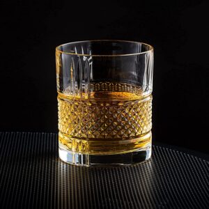 Whiskey Stones & Old Fashioned Cocktail Glass Gift Set - 6 Handcrafted Granite Round Chilling Rocks - Crystal Reserve Whiskey Glasses (10oz) - Hardwood Presentation Tray - Gold Foil Box
