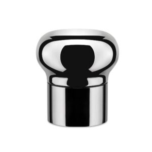 alessi "noe" wine and champagne bottle stopper with expanding seal in 18/10 stainless steel, silver