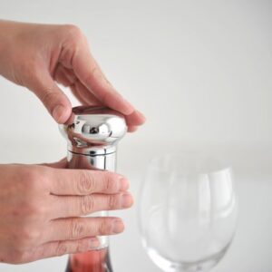 Alessi "Noe" Wine And Champagne Bottle Stopper With Expanding Seal in 18/10 Stainless Steel, Silver