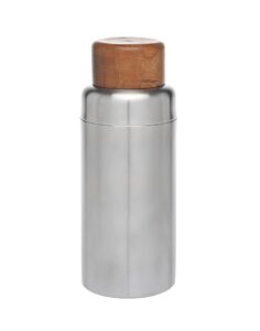 godinger silver art cocktail shaker wood cover