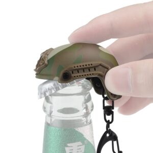 Tactical Fast Helmet Model Keychain Key Ring Mini Portable Bottle Opener Keychain Backpack Charm Military Fan Accessories Gift (Color : AC41-CP)