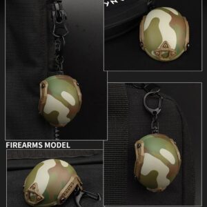 Tactical Fast Helmet Model Keychain Key Ring Mini Portable Bottle Opener Keychain Backpack Charm Military Fan Accessories Gift (Color : AC41-CP)