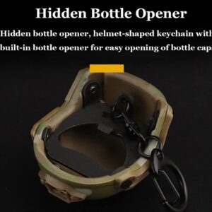 Tactical Fast Helmet Model Keychain Key Ring Mini Portable Bottle Opener Keychain Backpack Charm Military Fan Accessories Gift (Color : AC41-CP)