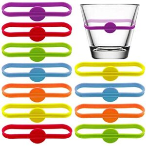 YITAQI Wine Charms Drinking Tag,Great Elasticity Cute Bar Tool Food Grade Silicone Goblet Strips Drink Markers Wine Labels Bottle Bands(6 pcs)