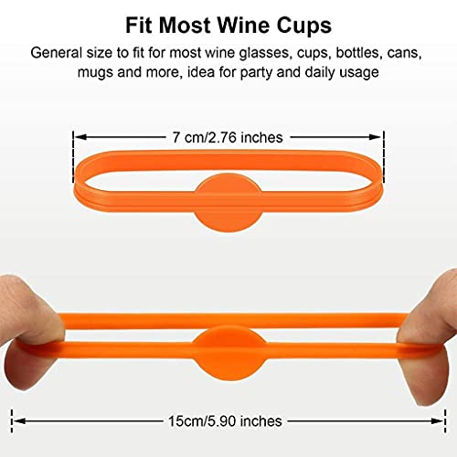 YITAQI Wine Charms Drinking Tag,Great Elasticity Cute Bar Tool Food Grade Silicone Goblet Strips Drink Markers Wine Labels Bottle Bands(6 pcs)