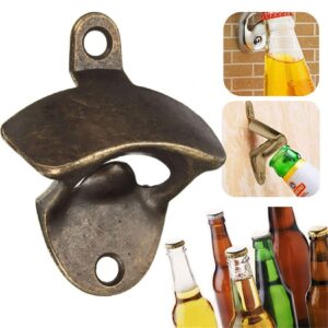 liucm cast iron wall mounted bottle opener with screws for beer cap coke bottle vintage rustic bar,bronze