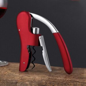 KEISSCO Wine Opener Vertical Lever Corkscrew Wine Bottle Opener with Foil Cutter And Extra Spiral