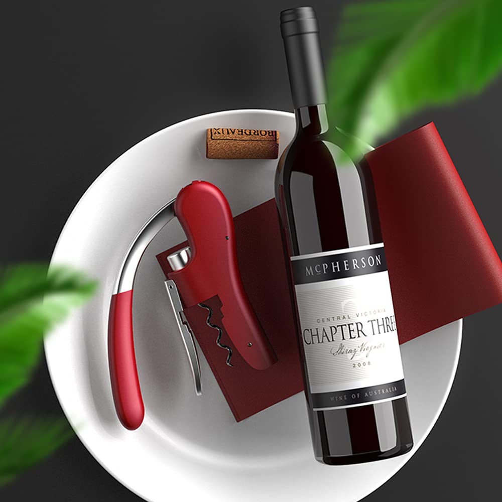 KEISSCO Wine Opener Vertical Lever Corkscrew Wine Bottle Opener with Foil Cutter And Extra Spiral