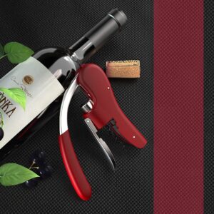 KEISSCO Wine Opener Vertical Lever Corkscrew Wine Bottle Opener with Foil Cutter And Extra Spiral