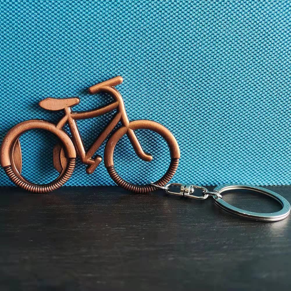 PLWJK Bicycle Bottle Opener, Keychain Beer Openers Valentine's Day Gifts for Men and Wemen (Metal)