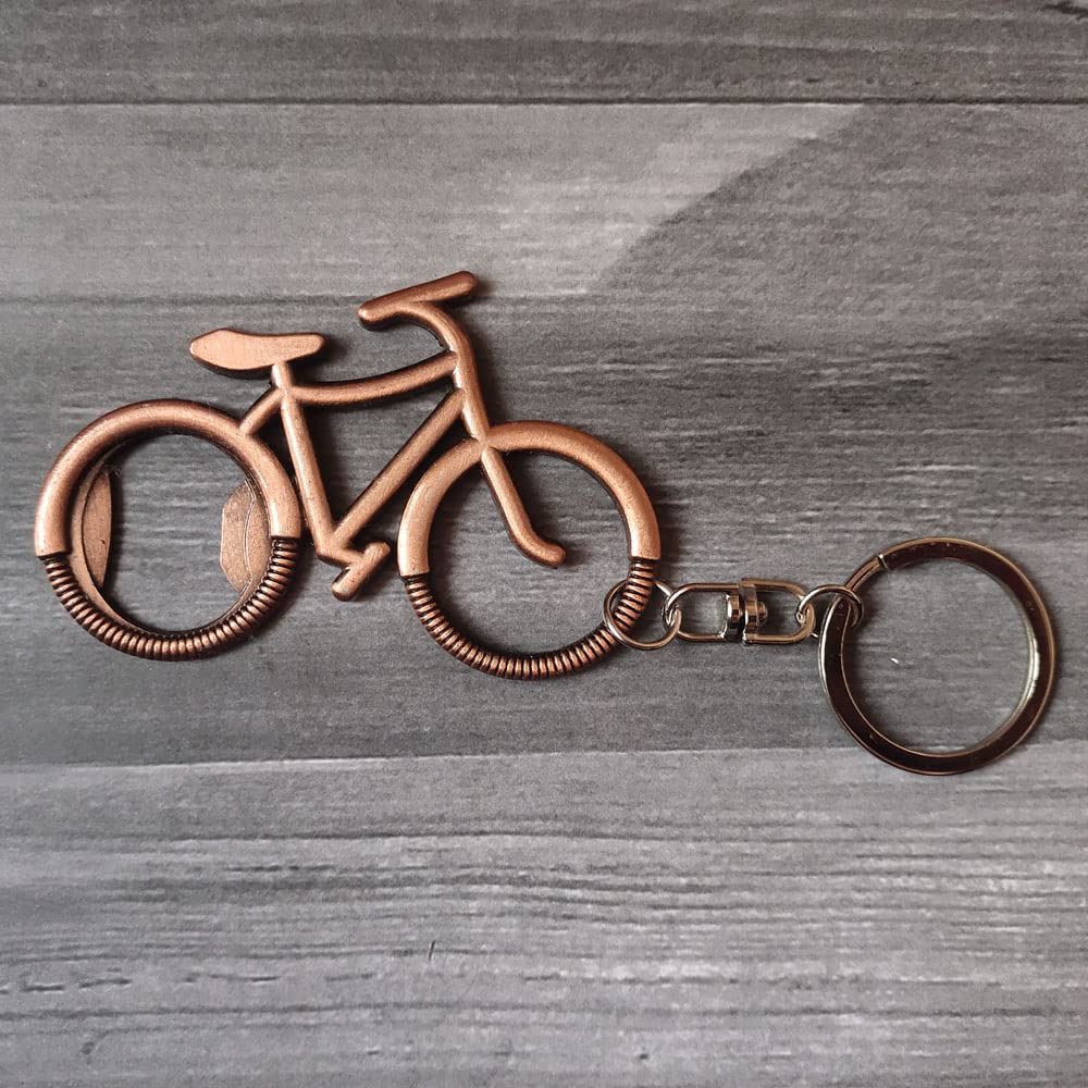 PLWJK Bicycle Bottle Opener, Keychain Beer Openers Valentine's Day Gifts for Men and Wemen (Metal)