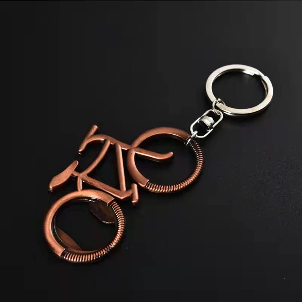 PLWJK Bicycle Bottle Opener, Keychain Beer Openers Valentine's Day Gifts for Men and Wemen (Metal)