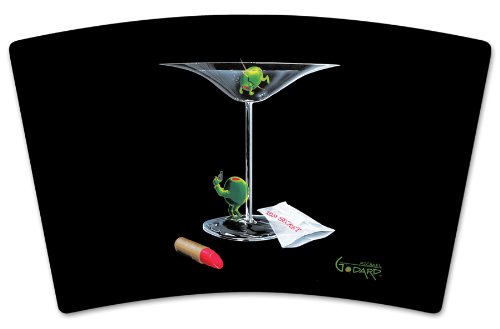 Mugzie "Michael Godard: Mystery Martini" Cocktail Shaker with Insulated Wetsuit Cover, 16 oz, Black