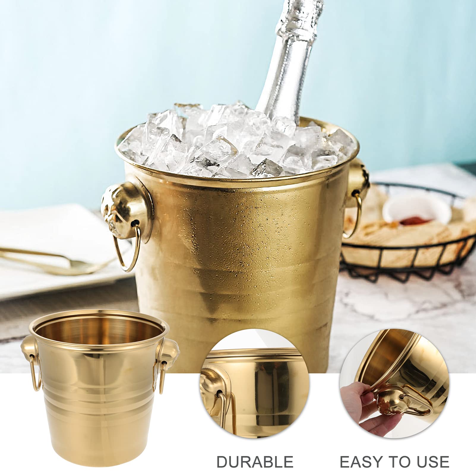 GALPADA Wine Bucket 1pc Ice Bucket Ice Cream Bucket Iced Stainless Steel Ice Cube Bucket