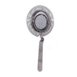 bar strainer, stainless steel cocktail strainer hawthorne strainer with removable spring, 8 x 3.7in(black)