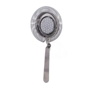 Bar Strainer, Stainless Steel Cocktail Strainer Hawthorne Strainer with Removable Spring, 8 x 3.7in(Black)