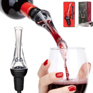 wine aerator pourer - premium wine pourer decanter for aerating wine instantly for wine lovers/wine accessories, gift box included