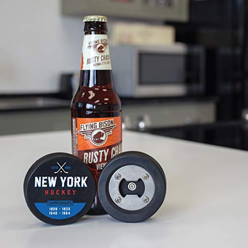 The PuckOpener - Hockey Puck Bottle Opener - New York Manhattan Champs