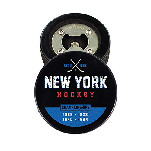 The PuckOpener - Hockey Puck Bottle Opener - New York Manhattan Champs