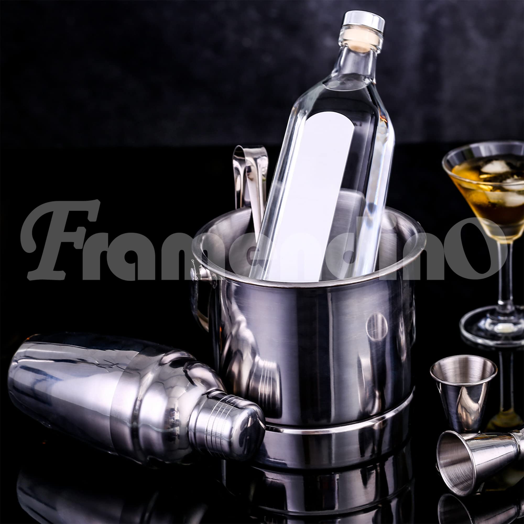 Framendino, 8 OZ Cocktail Shaker Martini Shakers Mixed Shaker Set Stainless Steel Drink Shaker Small Bar Shaker Tools Professional