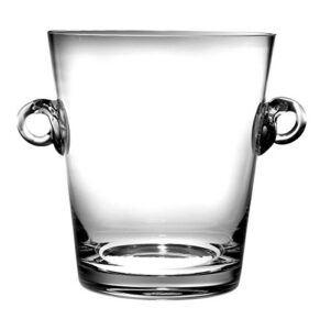 barski -glass- ice bucket- wine cooler - 7.25" h glass - with 2 handles - clear - made in europe