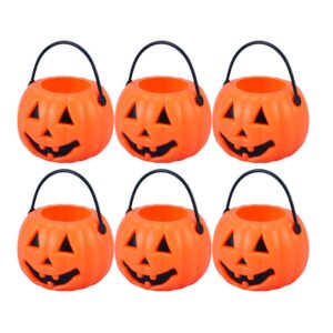 toyandona 8 pieces halloween candy buckets trick or treat pumpkin bucket halloween party favors pumpkin pails with handle