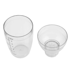 Plastic Cocktail Shaker, Martini Shaker, Drink Mixer Hand Shaker Cup with Scales, Anti-leaka Transparent PC Resin Milk Tea Cocktail Drink Shaker Bar Tool (300ml)