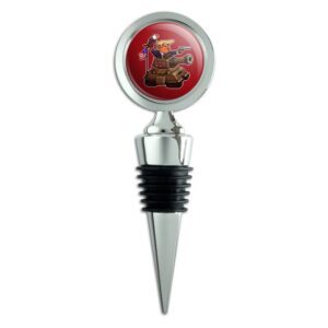 patriotic pixel trump in tank with american eagle flag wine bottle stopper