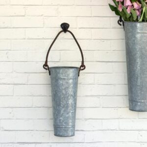 park hill collection tall metal display bucket with handle-14