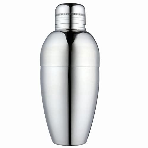 BGM.FOX Premium Stainless steel Cocktail Shaker Martini Shaker with Strainer and Lid Top - Leak Proof,Pro Drink Cobbler Shaker Mixer for Bartender Silver A