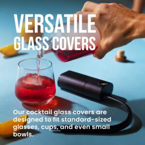 Piccalo - 2-Piece Cylindrical Glass Cover for Cocktail Smoker, Ideal Addition to Cocktail Smoker Kit, Must-Have Beverage Smoker Accessories, Use as Cup, Small Bowl and Drink Cover