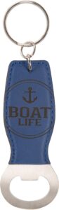 pavilion gift company boat life-navy blue key chain bottle opener keyring