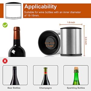 Wine Stopper - HOOMIL １ 𝐏𝐚𝐜𝐤 Stainless Steel Vacuum Wine Bottle Stopper, Reusable Wine Saver, Wine Accessories Gift for Friends, Family, Wine Lovers - Silver