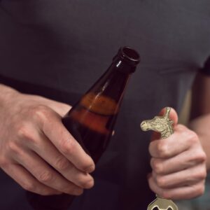 Alchemade Brass Giraffe Bottle Opener - Unique Shaped Metal Opener For Beer Or Any Sealed Bottle In A Modern, Contemporary And Mid-century Style - Perfect For Home, Bars Or Restaurants