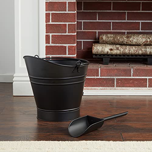 Minuteman International Scoop Coal Hod Pellet Bucket, Black