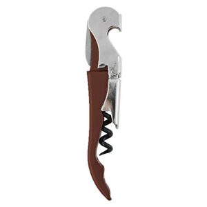 pulltap's double-hinged waiters corkscrew, wine opener and foil cutter, beer bottle opener, chocolate brown
